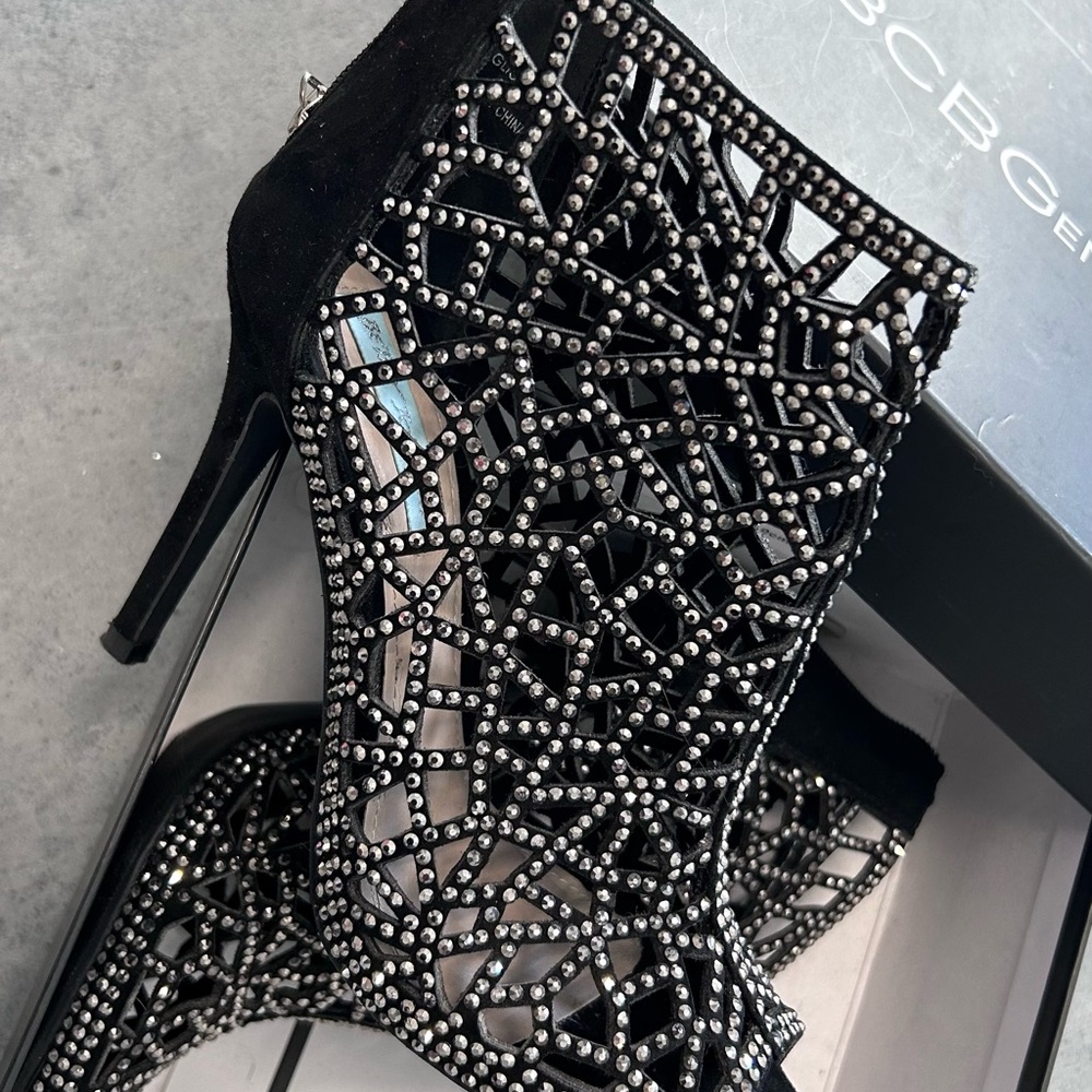BCBG Black Studded Heeled Boots
